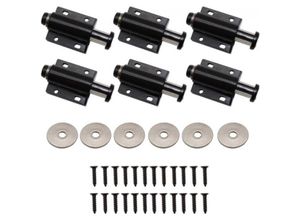 7354185232057 - Sollbry - 6er-Pack magnetische Touch-Verschlüsse 45 mm Länge schwarze Push-Türverschlüsse magnetische Metall-Möbelverschlüsse für Schränke