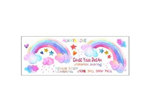 7354185232255 - Sollbry - Bunte Regenbogen-Wandaufkleber Aquarell-Regenbogen-Sonnenwolken-Wandaufkleber Stern-Herz-Schmetterling-Wandaufkleber niedliche