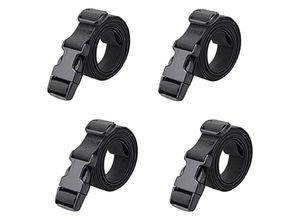 7354185307137 - Sollbry Stück Schnellschnallengurt 25 mm Koffergurt Kleiner Kunststoff-Ratschengurt zum Festzurren von Gepäck Fixieren Umzug (Schwarz – 25 mm 18