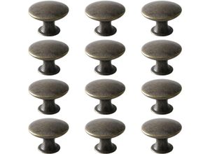 7354185312414 - Set mit 15 Vintage-Bronze-Schubladenknöpfen 30 mm runder Schrankknopf Retro-dekorativer Möbelknopf für Schrank Kleiderschrank Küche Nachttisch