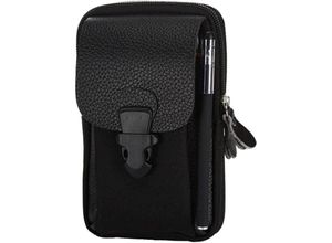 7354185319031 - Sollbry - Handytasche Leder-Gürteltasche für Handy Vertikale Gürteltasche für Handy Umhängetasche für Handys Herren-Gürteltasche (Schwarz)