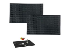 7354185322246 - Sollbry Stück Barmatte Bar-Serviermatte schwarze Barmatte geeignet für Bar oder Zuhause zum Fixieren von Weingläsern (schwarz) 30 x 15 cm