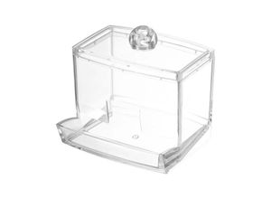 7354185322758 - Wattebox Acryl-Tupferhalterbox mit Deckel Aufbewahrungsbox für Wattepads oder Make-up-Kosmetik transparent Etui - Sollbry