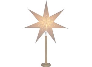 7391482023919 - Star Trading Stehlampe Weihnachtsstern Elice von Star Trading 3D Papierstern Weihnachten mit Holz-Fuß in Natur Dekostern Stehleuchte mit Kabelschalter E14 Höhe 85 cm