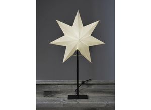 7391482026897 - Star Trading Tischlampe Weihnachtsstern Frozen von Star Trading 3D Papierstern Weihnachten in Weiß Dekostern Tischleuchte mit Kabelschalter E14 Höhe 55 cm