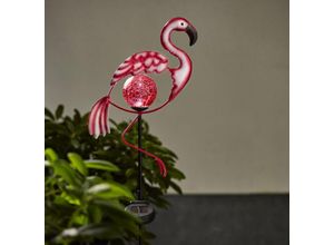 7391482027788 - Led Solar Erdspießleuchte Flamingo pink Metall - red - Star Trading