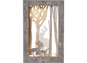 7391482028181 - Star Trading - LED-Deko-Bild Fauna Rentiere ca 28x18 cm