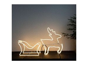 7391482028211 - Star Trading - 807-42 Weihnachtsdekoration hirsch neoled led 720X0198W Kunststoff Stahl weiss L90cm B22cm H50cm IP44