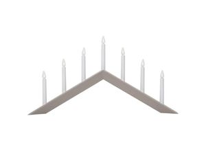 7391482033383 - Star Trading Fensterleuchter Arrow von Star Trading Kerzenständer mit 7 Glühbirnen E10 warmweiß Weihnachtsdeko aus Holz in Beige Kabelschalter Länge 69 cm