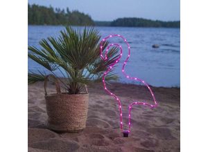 7391482035288 - 857-23 Weihnachtsdekoration led-flamingo pink tuby led 38X0062W Kunststoff Stahl schwarz L32cm B1cm H63cm IP44 - Star Trading