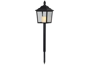 7391482040909 - Star Trading Laterne Flame Lantern Grablicht Metall Schwarz led Timer Warmweiß Außenbereich 52 cm