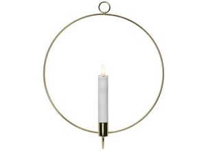 7391482042262 - Best Season - led Echtwachskerze Flamme im Ring zStehen 285cm gold