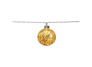 7391482044211 - 729-18 Weihnachtsdekoration lichterkette glitter led gold 10X006W L130cm B6cm H6cm mit Schalter ein aus - Star Trading