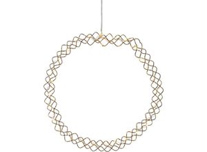 7391482045942 - LED-Kranz Hoop 30cm Ø messing batteriebetrieben smarte Timerfunktion 30 warmweiße LED