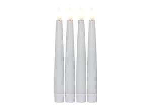 7391482049735 - 063-58 Weihnachtsdekoration led-kerze flamme led 4X003W Wachs Kunststoff weiss H20cm Ø21cm - Star Trading