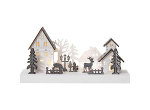 7391482050410 - Star Trading LED Weihnachtsdeko Fauna von Star Trading Winterdorf aus Holz mit Beleuchtung und Timer warmweiß batteriebetrieben Länge 28 cm