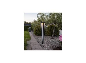 7391482057686 - LED-Solar-Wegeleuchte Pyramis Metall schwarz ca 10x61 cm warmweiss led Akku outdoor - Star Trading