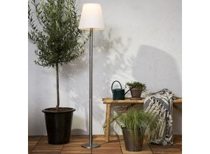 7391482057884 - Led Solar Stehleuchte Solia in Silber und Weiß 03W - grey - Star Trading