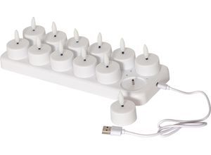 7391482071767 - LED-Kerze »Set Flamme Charge 12er Weiss«