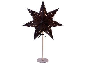 7391482233523 - Star Trading Tischlampe Weihnachtsstern Bobo von Star Trading 3D Papierstern Weihnachten in Schwarz mit Metall-Fuß Dekostern Tischleuchte mit Kabelschalter E14 Höhe 51cm