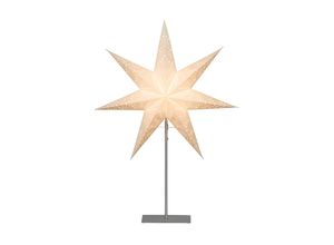 7391482234247 - Star Trading Stehlampe Weihnachtsstern Sensy von Star Trading 3D Papierstern Weihnachten in Weiß mit Metall-Fuß Dekostern Stehleuchte mit Kabelschalter E14 Höhe 78cm