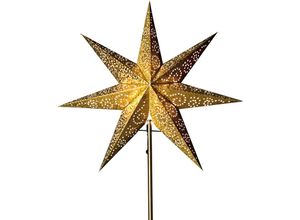 7391482236807 - Best Season - Star Trading Wechsel-Schirm Weihnachtsstern Antique von Star Trading 3D Papierstern Weihnachten in Gold mit Ornamenten Dekostern ø