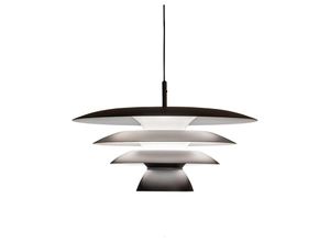 7391534064167 - DaVinci 50cm Modern Dome Pendelleuchte Flach Schwarz 1x E27