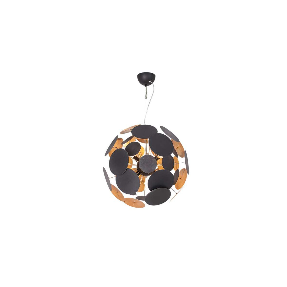 7391741003515 - Pendelleuchte Planet in Schwarz und Gold E14 4-flammig - black - By Rydens