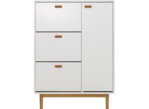 7394084088416 - Schuhschrank TENZO SVEA Schränke Gr B H T 95 cm x 129 cm x 25 cm 1 St weiß (white) Schuhschränke mit 1 Tür und 3 Klappen Design von studio