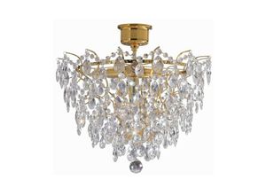 7394472160533 - Markslojd Lighting - Markslojd rosendal - 4 Light Crystal Semi Flush Deckenleuchte Gold E14