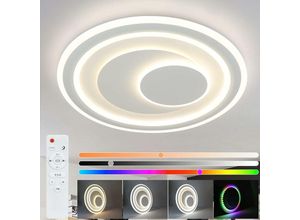 7398046929052 - ZMH - Deckenlampe led Dimmbar Deckenleuchte 50CM Weiß Wohnzimmerlampe rgb Acryl Schlafzimmerlampe Modern Rund Küchenlampe Design Bürolampe mit