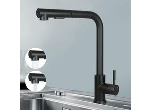 7398046930256 - ZMH Wasserhahn Küche Küchenarmatur Ausziehbar - Mischbatterie mit Brause Spültischarmatur Spüle 360° Drehbar Armatur Edelstahl mit 2 Strahlarten