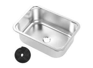 7403279443234 - Wohnmobil-Waschbecken quadratisch 345 x 245 x 136 mm 304 Edelstahl bündig montiertes Handwaschbecken mit 40 mm Abfluss für Wohnmobil Van Yacht