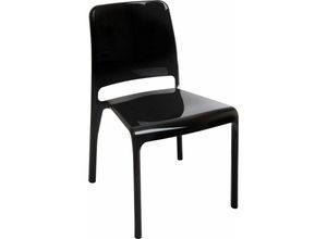 7425320125180 - Netfurniture - Rewan -Set von vier Spanität schwarzen stapelbaren Stühlen - Schwarz