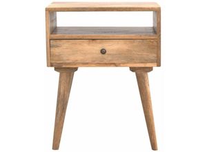 7425320644698 - Netfurniture - Qualm modernes massives Holzbett mit offenem Schlitz - Braun