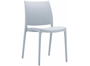 7425321610630 - Netfurniture - Spek Side Stuhl - Silbergrau (geeignet für den Außenbereich) - Silber