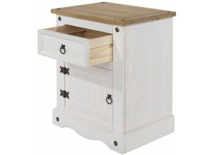 7425323838872 - Netfurniture - Korite 1 Tür eine Schublade Kiefern Nachttschrank - Weiss