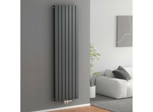 7426763776977 - Heizkörper Design Flachheizkörper 180x54cm Vertikal Doppelschicht Mittelanschluss 1949W - 1800x540mm Doppellagig Anthrazit Radiator - Meykoers