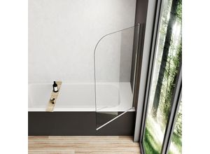 7426763777295 - Meykoers Duschabtrennung 80x140cm Duschwand für Badewanne Duschwand Badewannenaufsatz mit 5mm Nano Easy Clean Glas(90°Single Faltbar)