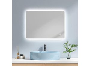 7426763795497 - Badspiegel led 50x70cm Badezimmerspiegel mit Kaltweißer Beleuchtung und Touch-schalter IP44 Energie sparen - Emke