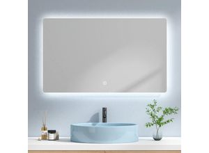 7426763795572 - Badspiegel led Badspiegel 100x60cm Badezimmerspiegel mit Kaltweißer Beleuchtung und Touch-schalter Energie sparen - Emke