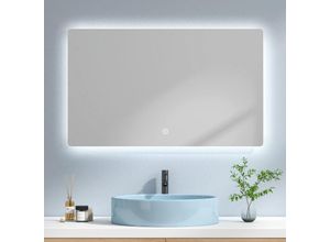 7426763795589 - Badspiegel led 100x60cm Badezimmerspiegel mit Warmweiß Kaltweiß Natürliches Licht Beleuchtung und Touch-schalter IP44 Energie sparen - Emke