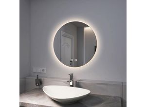 7426763795671 - Emke - Badspiegel mit Beleuchtung Badspiegel Rund ф60cm Badezimmerspiegel mit Touch und 3 Lichtfarbe