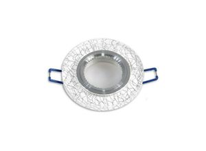 7426845400417 - Trade Shop Traesio - einbaustrahlerhalter für runden spotlight weisses glas goldvins silber P15 Silber - Silber