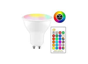 7426845410843 - Trade Shop Traesio - spotlight rgb+weiss 5W GU10 farbwechsel led-birne fernbedienung chromotherapie