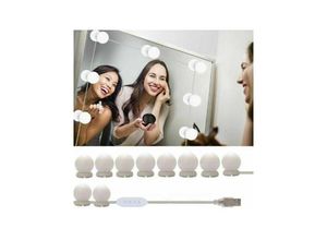 7426845420835 - 10-Teiliger Satz Runder Led-Glühbirnen Für Badezimmer-Make-Up-Spiegel