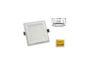 7426845496441 - Trade Shop Traesio - schlankes vertieftes quadratisches led-panel 12WATT weisses licht 6500K 3000K 4000K P-125EQ Warmes Weiß - Warmes Weiß