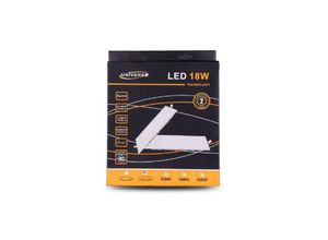 7426845497332 - Trade Shop Traesio - 18W slim led paneel vertieft quadratisch pvc warm kalt natürliches licht P205AQ Naturweiß - Naturweiß