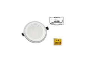 7426845499916 - Trade Shop Traesio - schlankes led paneel einbau rund glas kante 9W licht 6500K 3000K 4000K P-94ET Kühles Weiß - Kühles Weiß
