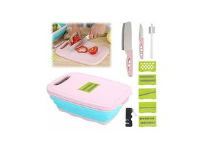 7426845903994 - Multifunktionsschneidebrett 9-In-1 Faltbar Gemüseschneider Messer Küche